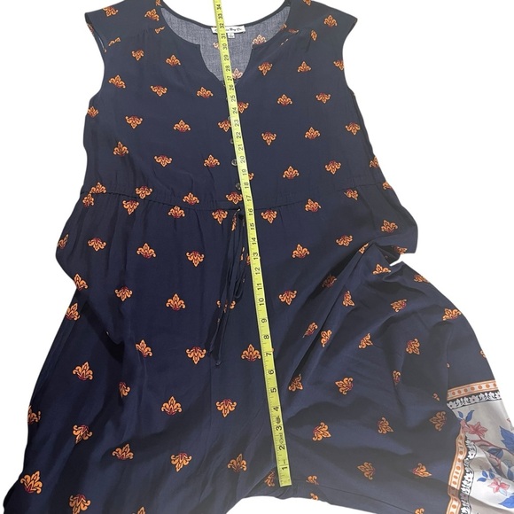 California Bay Co Wide Leg Jumpsuit Rayon Size XL Drawstring Waist Cute Comfort - Picture 8 of 16